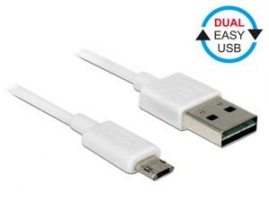 KABEL MICRO USB AM-BM 2.0 1M DUAL EASY-USB WHITE DELOCK