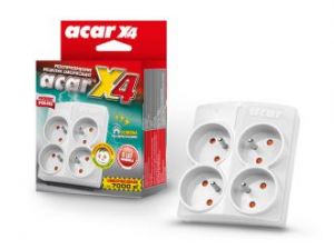 LISTWA ZAS.ACAR X4 SZARY(4 GNIAZDA)