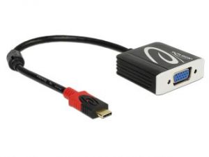 ADAPTER USB TYPE-C(M)-VGA(F) (THUNDERBOLT 3/DISPLAYPORT ALTERNATE MODE) BLACK DELOCK