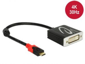 ADAPTER USB TYPE-C(M)-DVI(F)(24+5) SINGLE LINK 4K 30HZ (THUNDERBOLT 3/DISPLAYPORT ALTERNATE MODE)