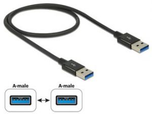 KABEL USB AM-AM 3.1 50CM BLACK PREMIUM DELOCK
