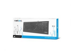KLAWIATURA NATEC BARRACUDA SLIM MULTIMEDIALNA BLACK USB US LAYOUT