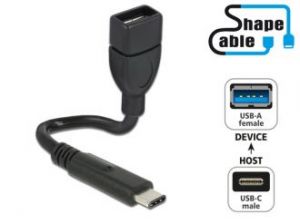 PRZEDŁUŻACZ USB TYPE-C(M)-AF 2.0 15CM PROFILOWANY DELOCK