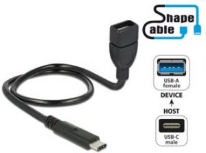PRZEDŁUŻACZ USB TYPE-C(M)-AF 2.0 50CM PROFILOWANY DELOCK