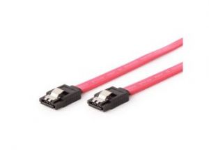 KABEL SATA DATA III (6GB/S) 100CM CZERWONY METALOWE ZATRZASKI GEMBIRD