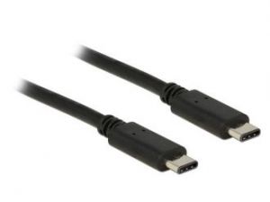 KABEL USB TYPE-C(M)-USB TYPE-C(M) 2.0 50CM BLACK DELOCK