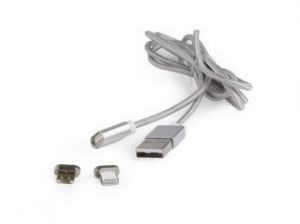 KABEL USB MICRO + LIGHTNING MAGNETYCZNY COMBO 2.0 1 M GEMBIRD